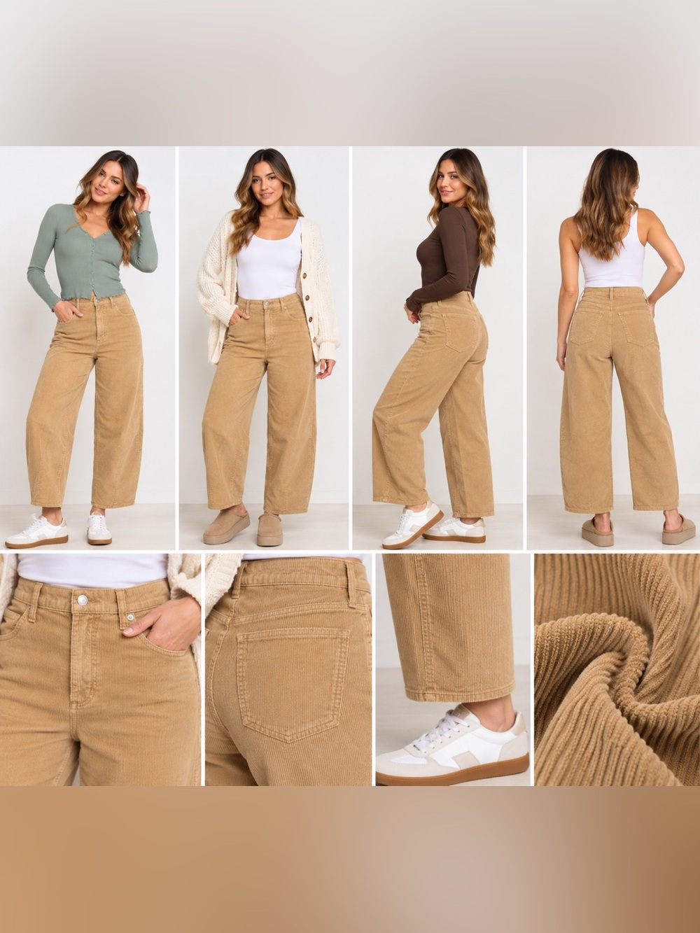 Universal Thread Easy Barrel Corduroy Pants Tan 10 Short NWT